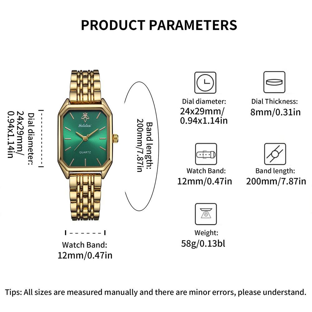 Elegant Vintage Octagonal Ladies Wristwatch Golden Case Quartz Watches Wateproof Steel Strap
