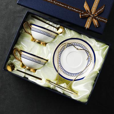Keramik Kaffeetassen Tassen Untertassen Damen Exquisites Europäisches Design High-End Set Geschenkbox Tassen Britischer leichter Luxus Nachmittagstee Set