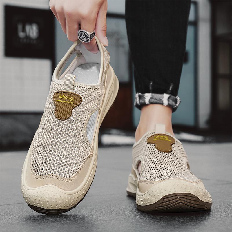 Summer Baotou Sandals Hollow Mesh Hole Shoes Outdoor Non-slip Lightweight Sports Casual Beach Shoes