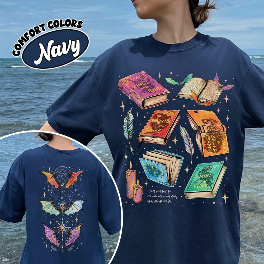 Women Retro Fan Of ACOTAR Series Two Sided Comfort Shirt The Bat Boys Velaris Book Lover Unisex Y2K Top Daily Trendy Streetwear