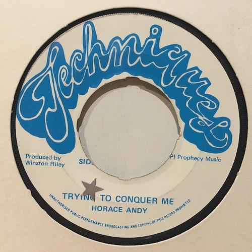 

7inch Record HORACE ANDY Trying To Conquer Me NONE Techniques Jamaica Reggae Ska Dub Used
