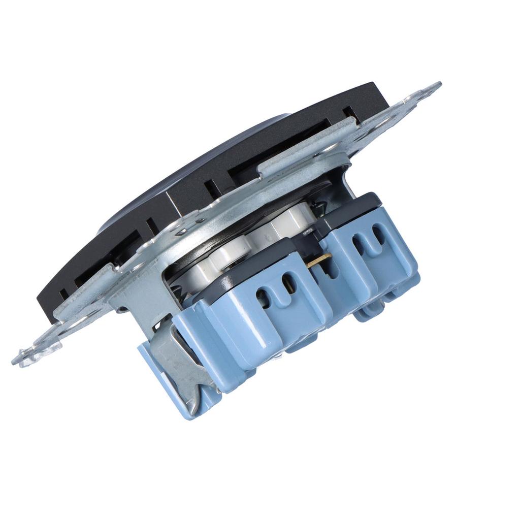 Socket with Grounding and Shutters, Anthracite Simon54