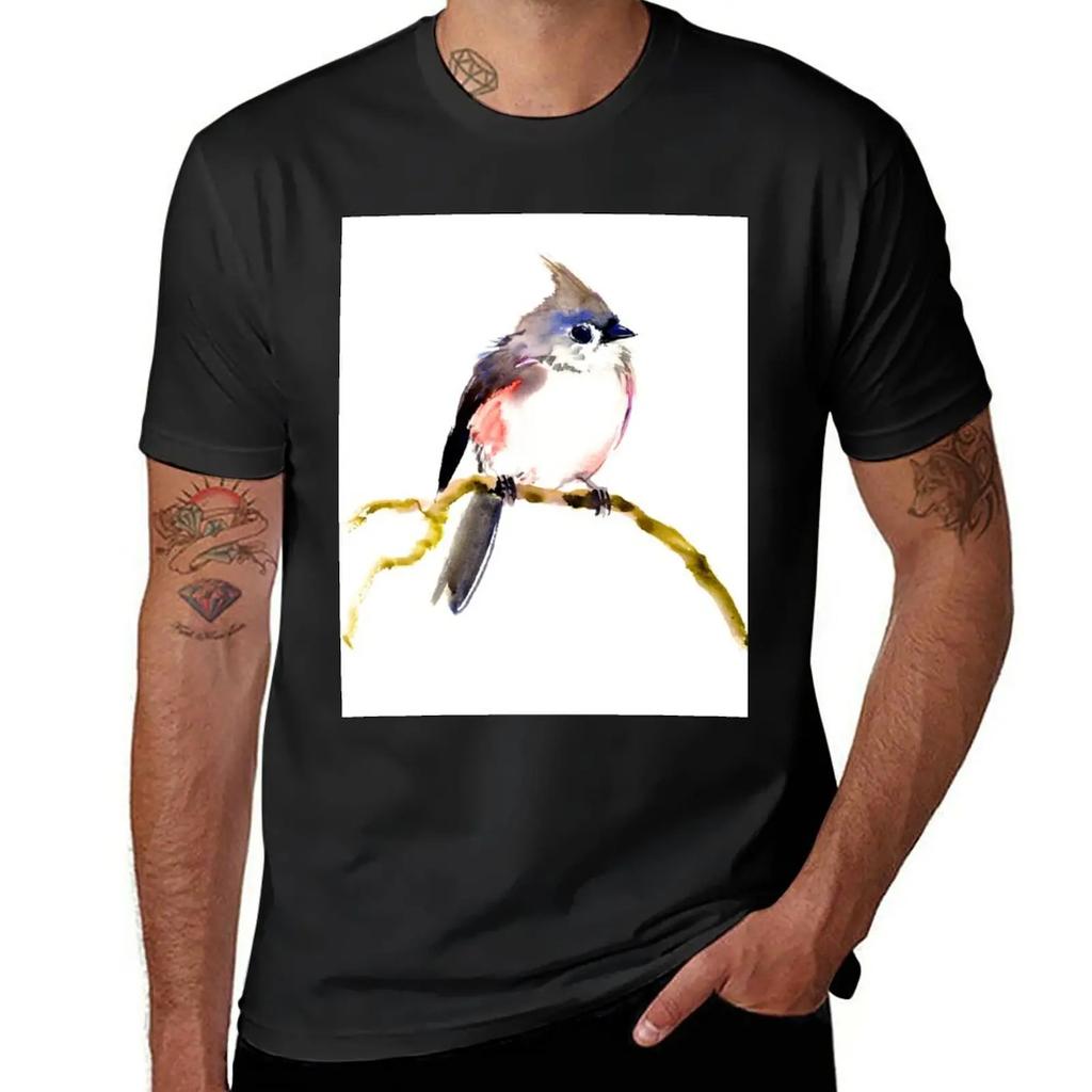 Beautiful Bird, Titmouse T-Shirt for a boy animal prinfor boys Short sleeve tee fitted t shirts for men