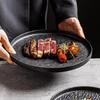 Melamine Western Food Plate Stone Grain Dessert Dishes Plate Simple Steak Plate  Restaurant