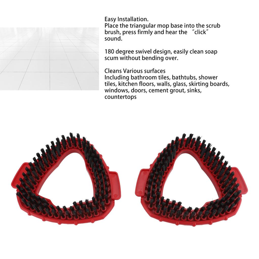 2pcs Scrub Brush Replacement Tile Floor Cleaning Triangle Mop Scrubber Brush Attachment For O Ceda EasyWring 1 Tank System