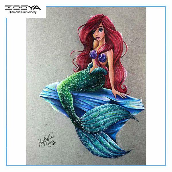 

ZOOYA DIY 3D Алмазная вышивка Крестиком Главная Декор Русалка