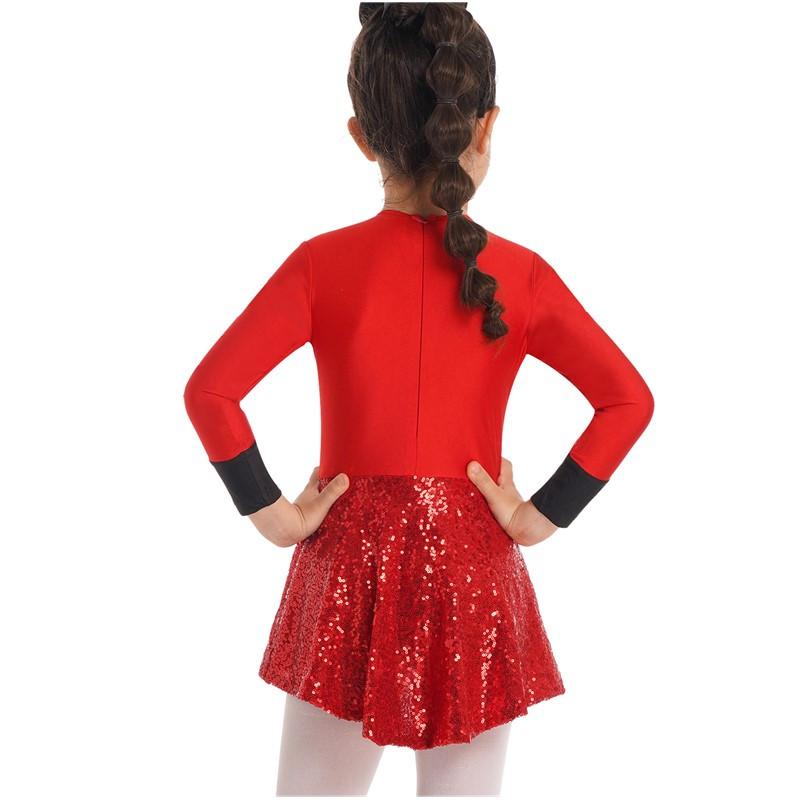 Body Da Danza Per Bambine Con Gonna E Retro A Farfalla - Rosso, Taglia 6-8 Anni, Tessuto Morbido In Cotone E Chiffon