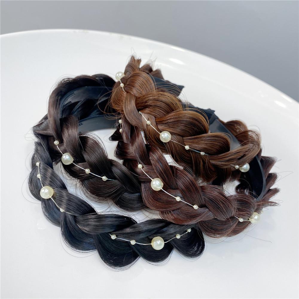 Women Hair Band Fishbone Braid Lazy Wig Twist Braid Headband Hairpin Bohemia Fashion Non-slip Headdress Bridal Hair Accessories