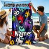 Custom Name Personalized Among Us Print Beach Towel, for Trip Camping Beach Party Home Decor, Birthday Gift for Family & Friends