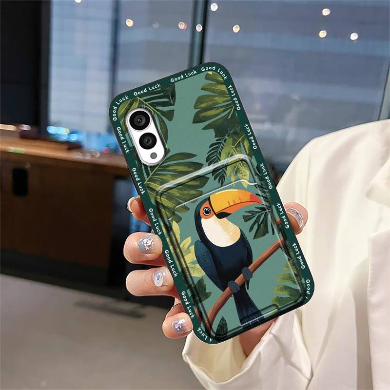Card slot Durable Phone Case For FCNT/Fujitsu Arrows N F-51C Cover Fashion Design Silicone Shockproof Anti-dust TPU Cute