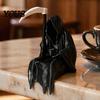 Geheimnisvolle Bücherregal-Accessoires 3D-gedruckte Sensenmann-Statue mit Kaffee & Sense, Gotische Schreibtisch-Desktop-Atmosphäre-Dekoration, Einzigartige Dunkle Kunst
