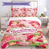 3pcs Duvet Cover Set (1*Duvet Cover + 2*Pillowcase, Without Core), Strawberry Shortcake Print Soft All‑Season Bedding Set, Home Bedroom Decor Gift