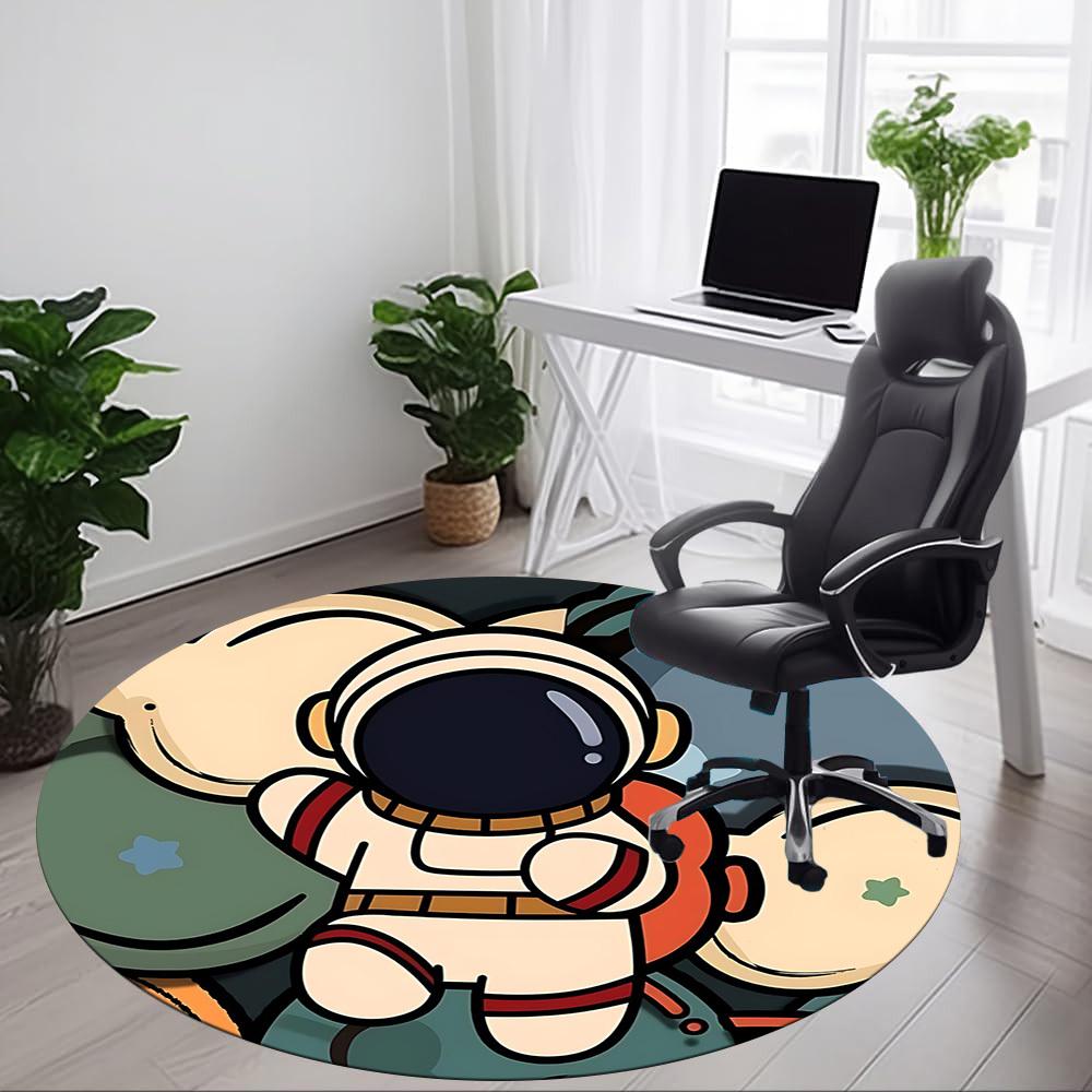 1pc Astronaut Space Office Round Area Rug, Under Office Chairs Bedroom Living Room Home Decor, Room Deco