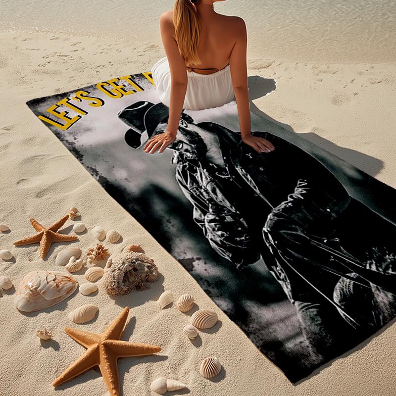 Westliche Abenteuer Romanze Strandtuch, Superweiche Mikrofaser, Geschenk für Sie/Ihn, Geburtstag, für Pool, Strand, Reisen, Heimdekoration Fan-Geschenke