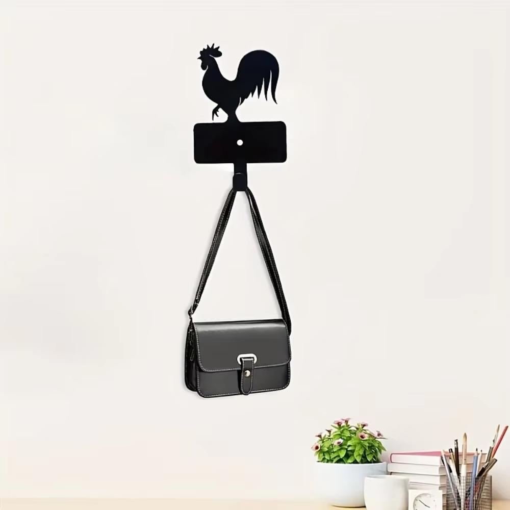 1pc Rustic Rooster Metal Key Hook for Outdoor and Indoor Use - Stylish Wall Decoration and Perfect Housewarming Gift