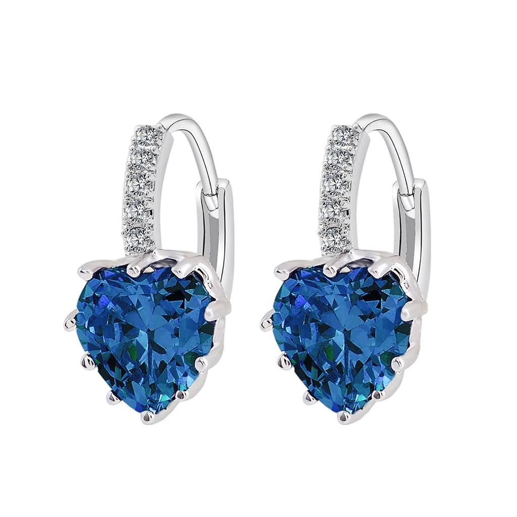 Ladies' Love Zircon Earrings