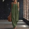 2026 European Spring/Summer Casual Women's Jumpsuit with Pockets - Comfortable, Loose, Solid Color & Strappy Design