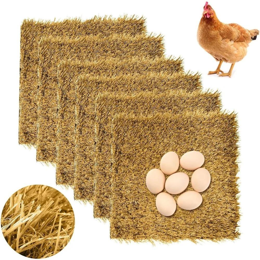 1PC 30cm Square Chicken Coop Nesting Mat, Washable Anti-Breakage Natural Coconut Palm Pad Design, For Hens Laying Eggs Poultry