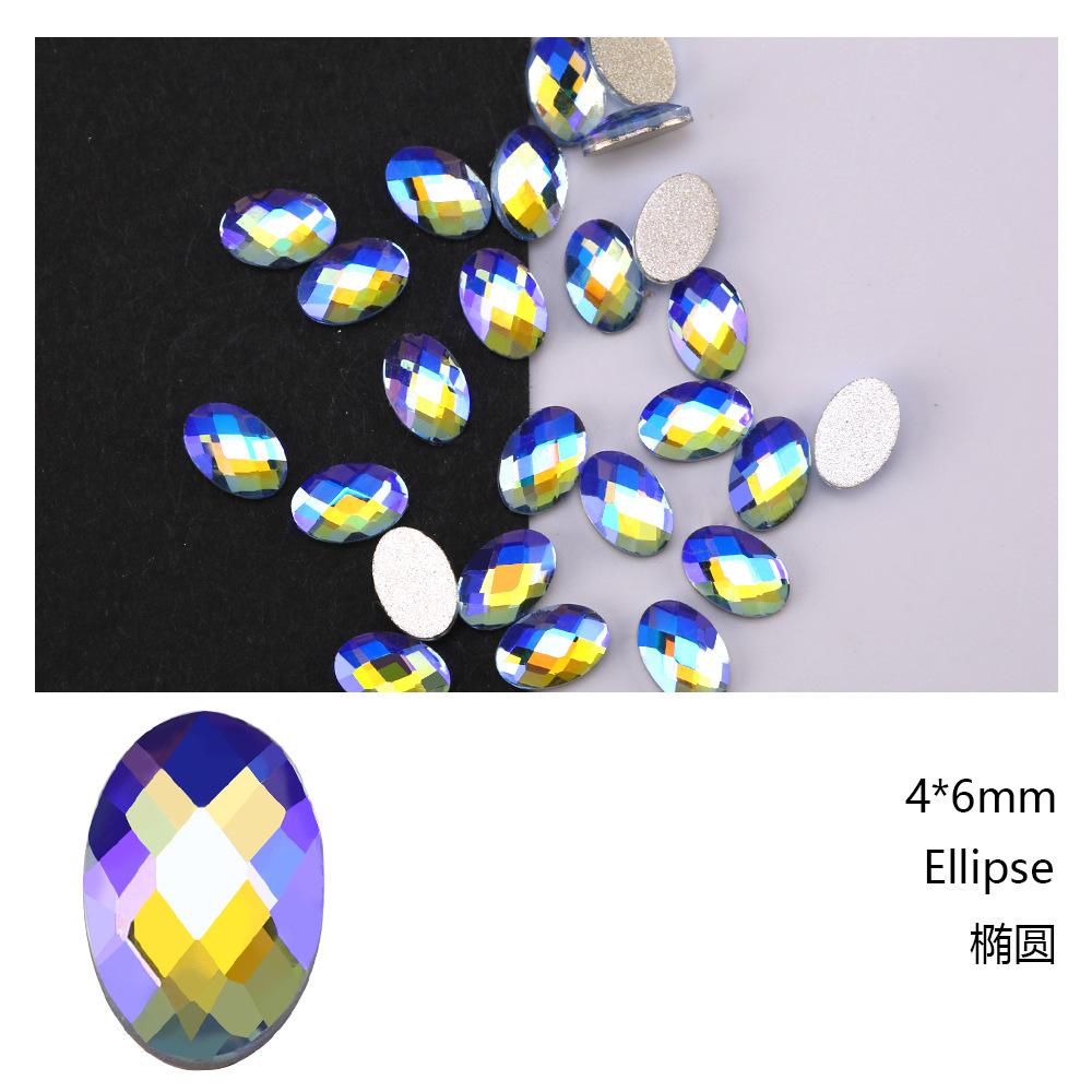 Blauer Sternenhimmel Symphonie Flachboden Speziell geformter Diamant Hellblau Ab Farbe Eiswürfel Wassertropfen Pfeil Diamant Goldener Boden Nagel Diamant