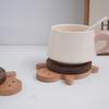 Creative Turtle Coaster Solid Wood Drink Cup Holders with Interlocking Magnets Heat Resistant Pads for Kitchen Home Decor Gift