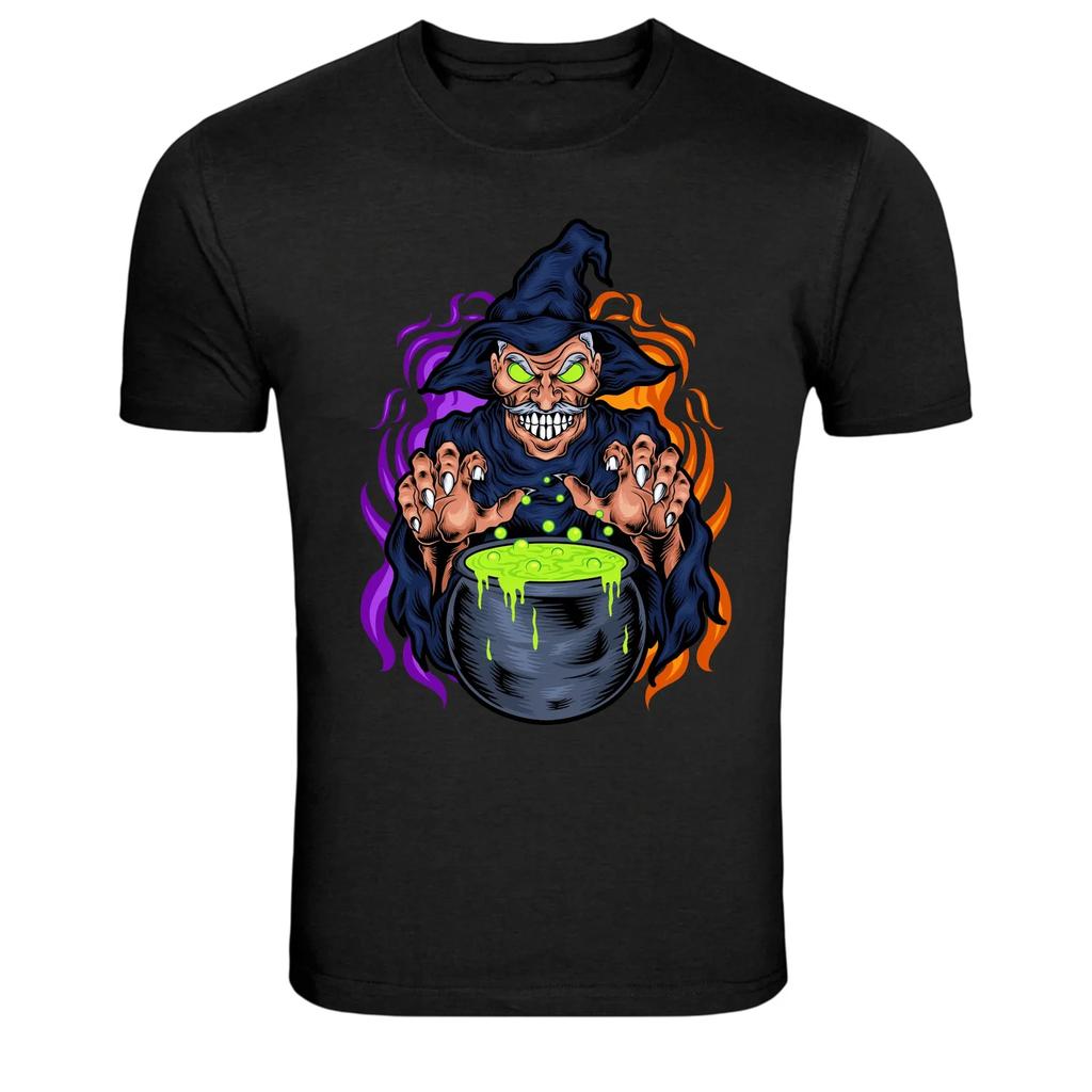Witch Brewing Magic Potion Halloween Horror Graphic T-Shirt