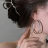 Luxurious Large Ear Rings Circular Design Crystal Earrings New Silver Ear Rings  for Women