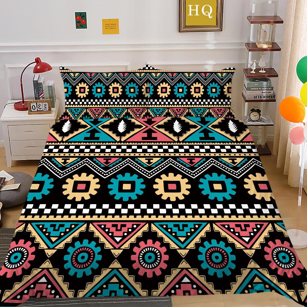 Bohemian Printed Duvet Cover Set Double Size Microfiber Bedspreads Design High Ranking Home Bedclothes
