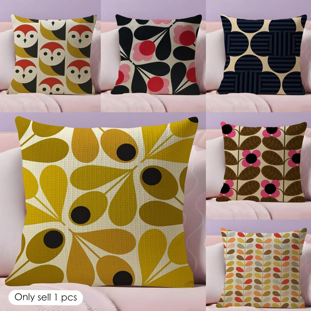 Luxury OOrla Kiely Cushion Cover Natural Linen Pillow Case DoubleSided Print Decorative Sofa Pillowcase Home Decor Gift
