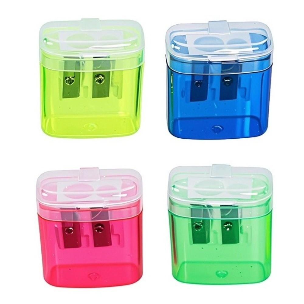Dual Holes Pen Sharpener With Lid Pencil Sharpening Tool New Pencil Sharpeners Student Stationery