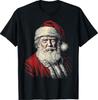 Vintage Trump Santa Face Art Funny Christmas Holiday Design T-Shirt