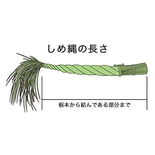 Shimenawa for Shinto Altar, 2 Shaku (60cm), with Gohei (sacred Wand) Made from Unpicked Straw