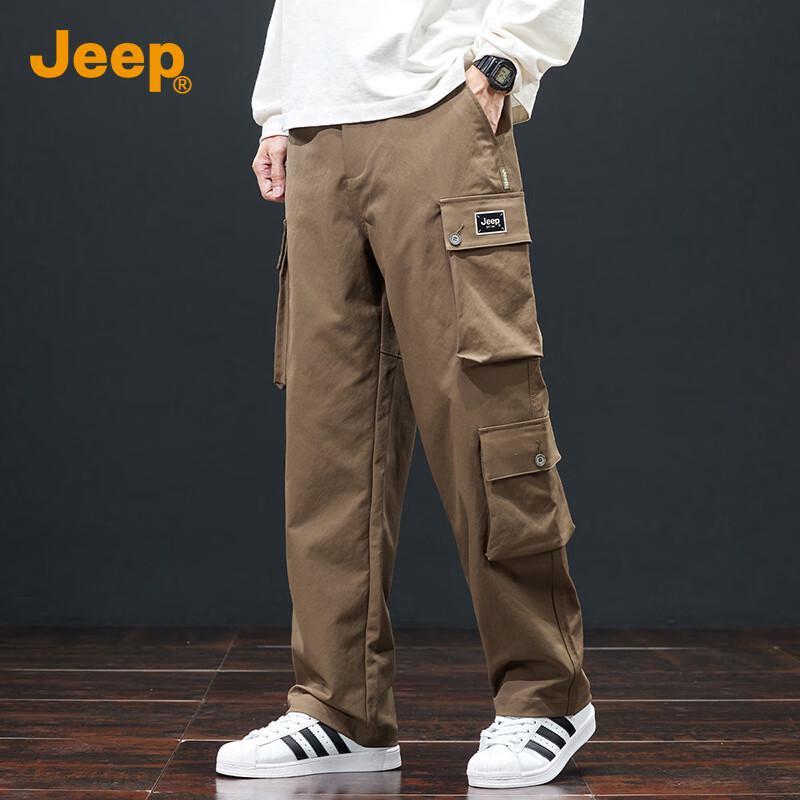 JEEP Men's Multi-Pocket Straight-Leg Cargo Pants