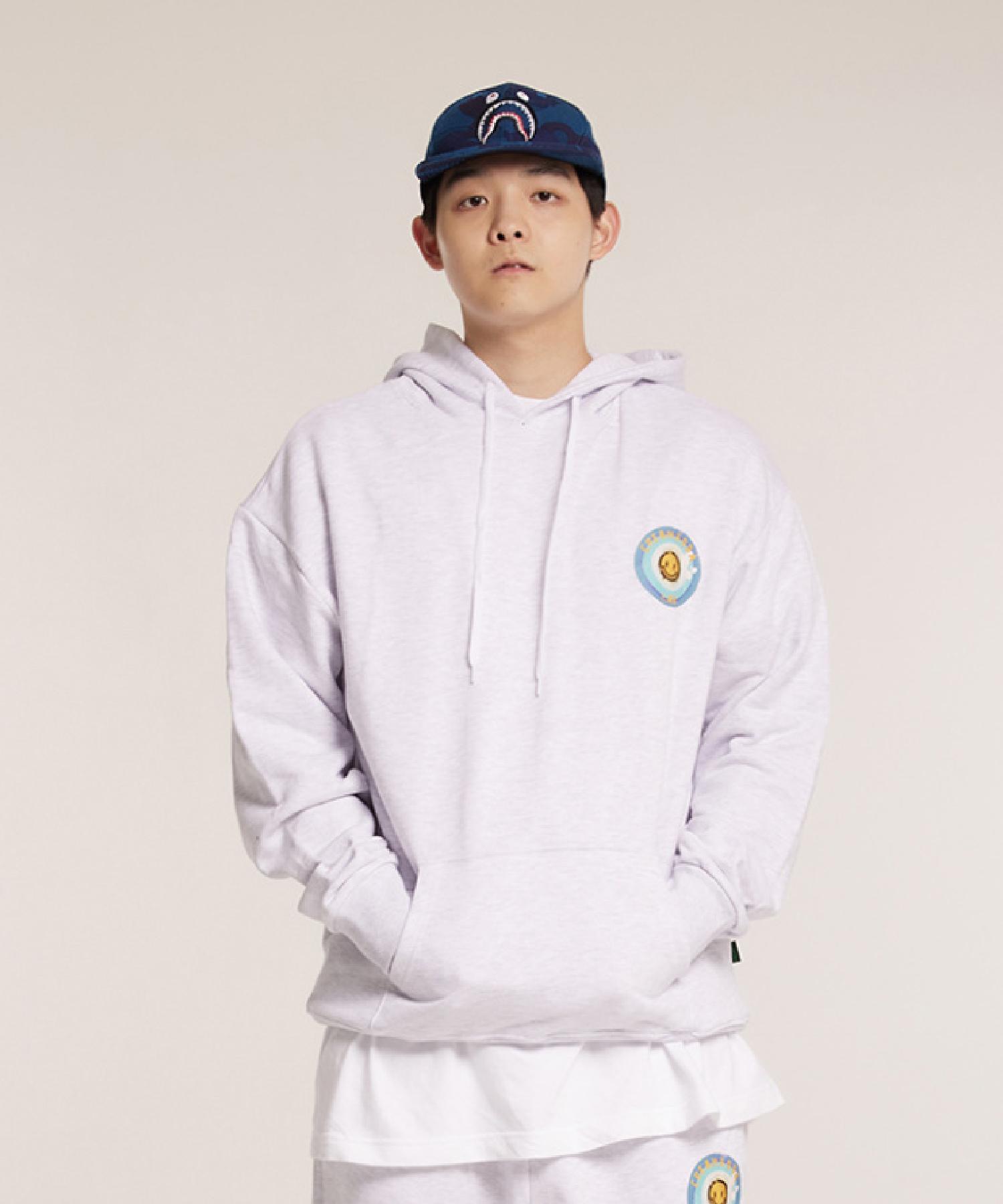 Cream Soda Lab Lab Smile Graffiti Hoodie Light Gray Xl