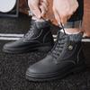 Men's All-match Geniune Leather Outdoor Ankle Boots Winter Warm Soft Plush Lining Snow Boots