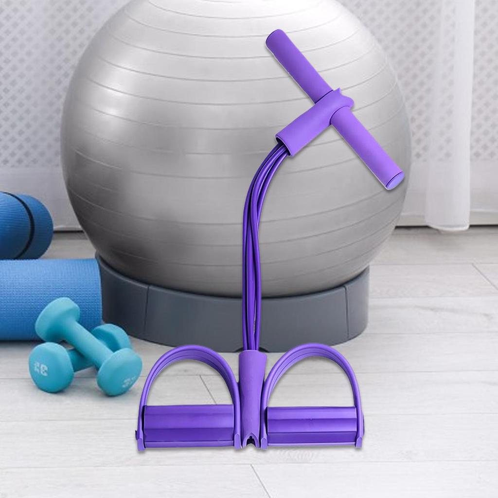 Fitness Resistance Bands 4 Tube Pedal Puller Exercise Resistance Band Handles Attached Rope Sit Up Workout Equipment