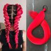 Synthetic Fiber Wig with Purple Ponytail Braid and Elastic Hair Tie