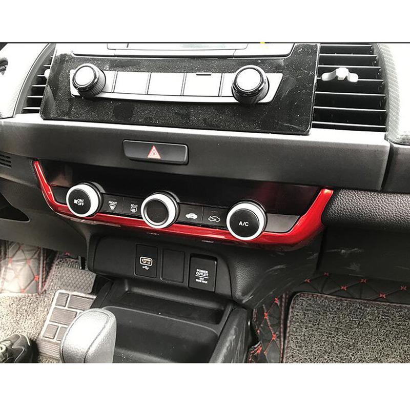 For Honda Fit Jazz     2024 Car Body Sticker ABS Console Temperature Air-condition Volume Switch Trim Frame 1PCs
