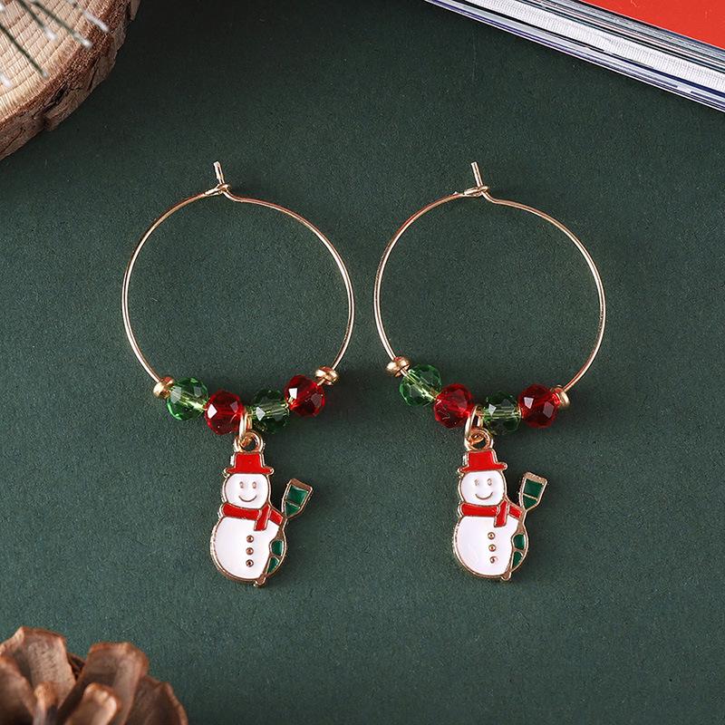 Minimalist Festive Beaded Christmas Earrings – Creative, Personalized Holiday Fashion