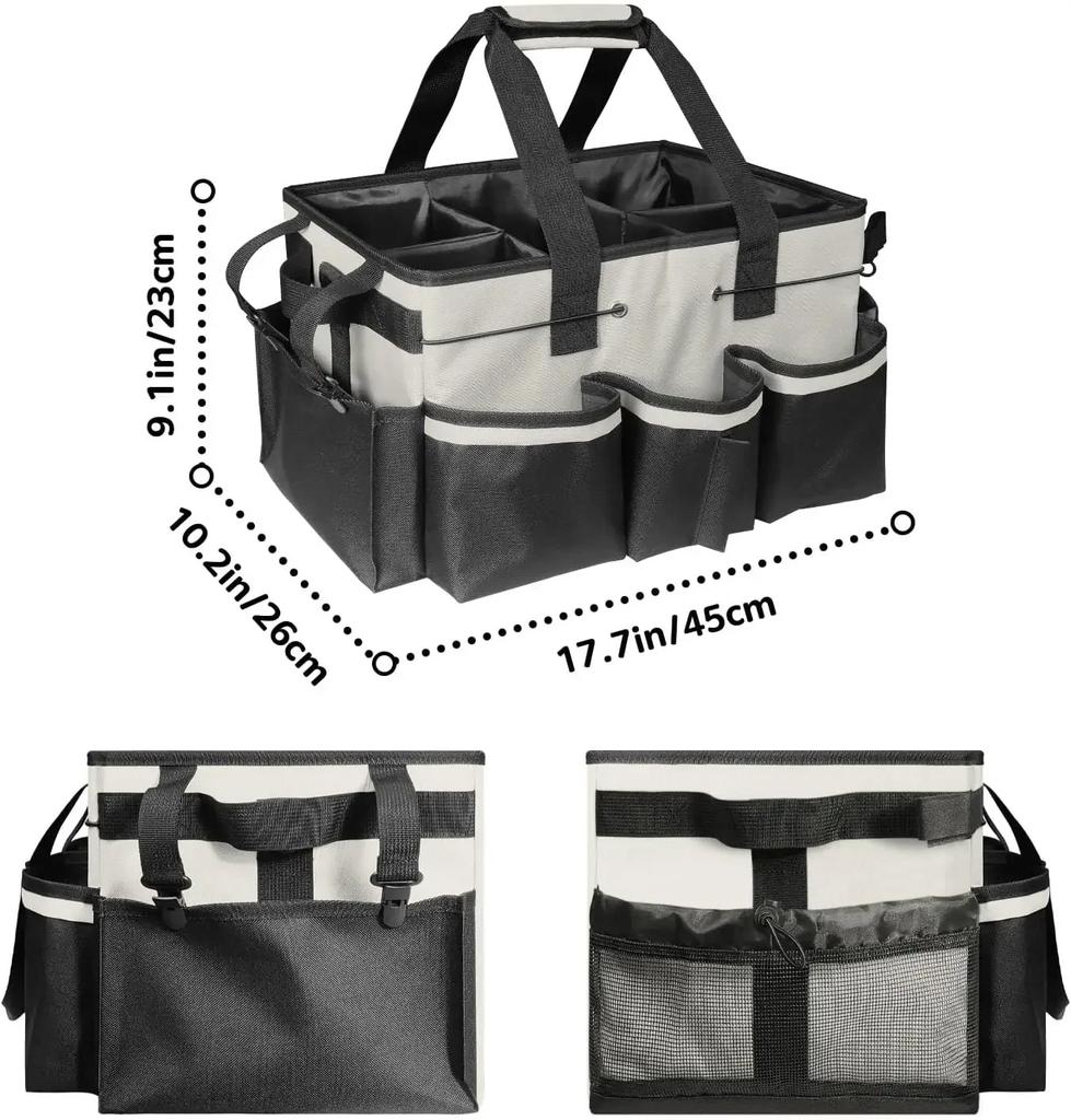 Sac de rangement multifonctionnel pour outils de nettoyage, imperméable et résistant à l'usure, grande capacité, en tissu Oxford.
