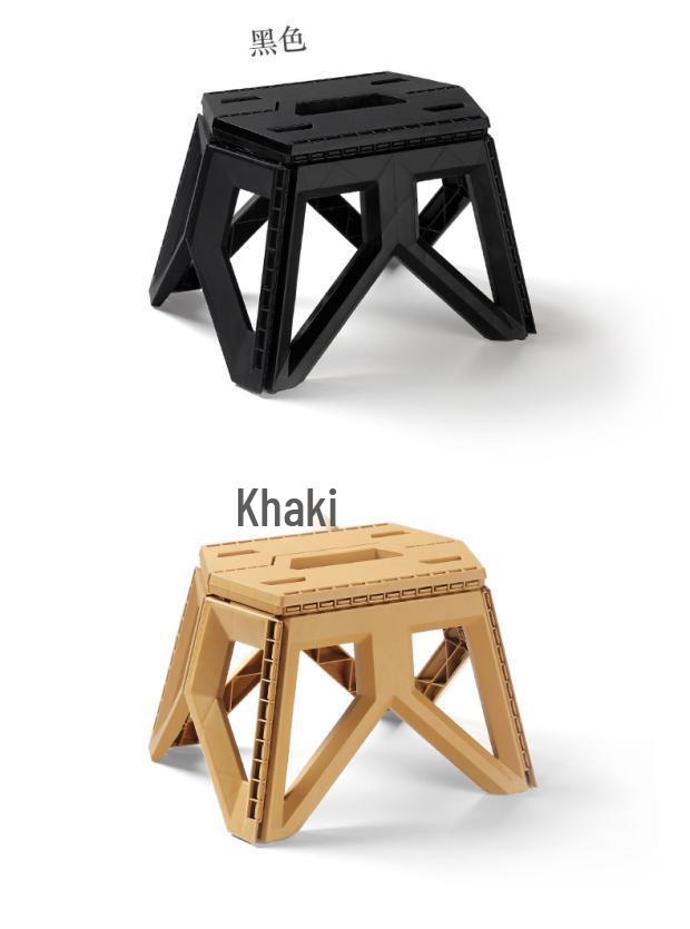 Compact Outdoor Folding Chair with Bucket Holder - Portable Stool for Camping, Fishing, and Queuing