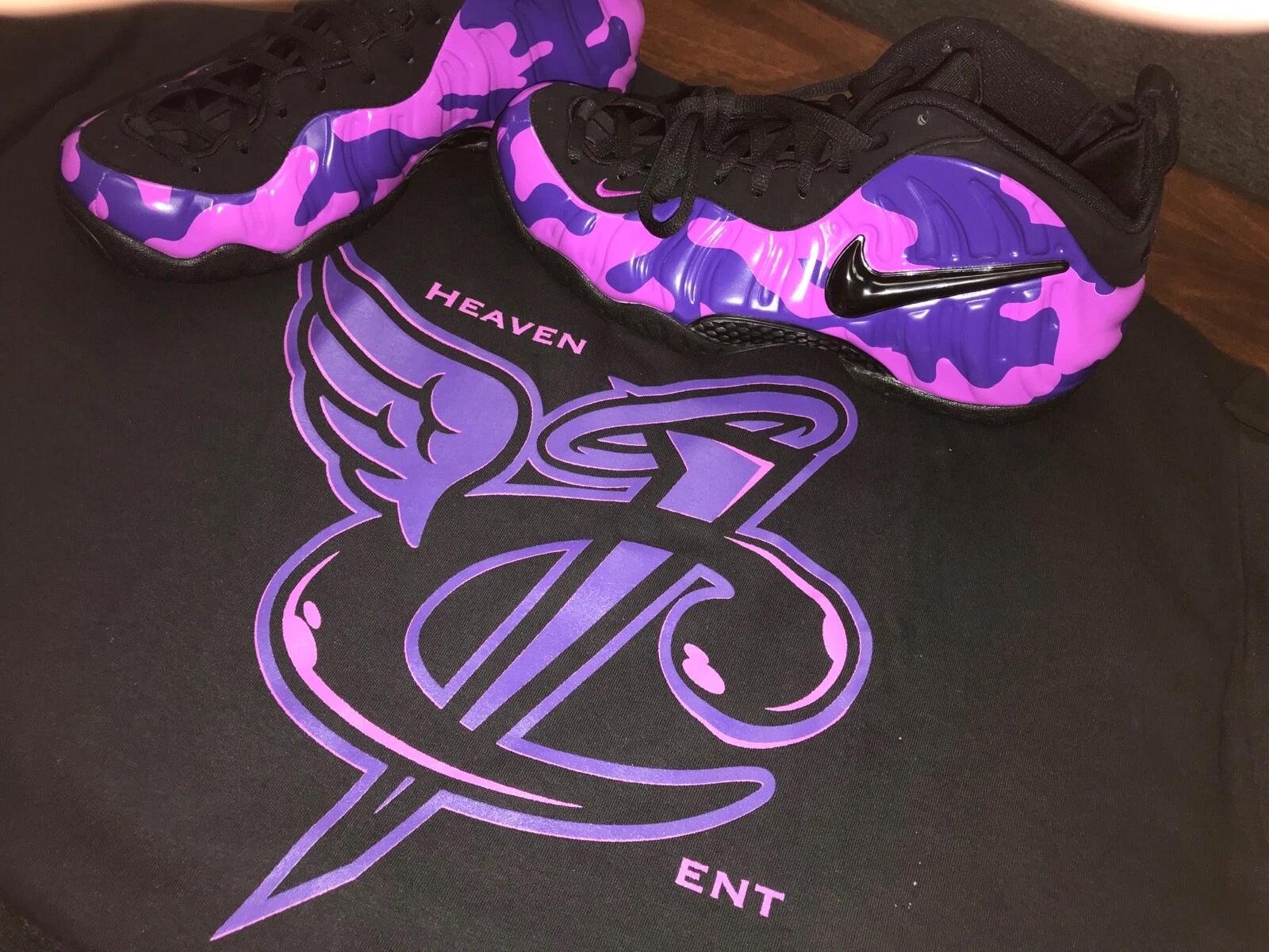Shirt To Match Foamposite Purple Camo Foam - Heaven Cent Shirt 2XL