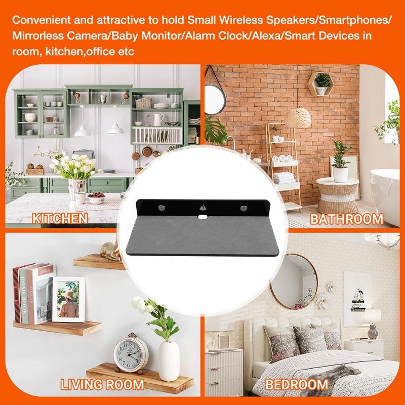 Suport de perete pentru boxe, Raft de afișare acrilic pentru montare pe perete pentru boxă Bluetooth, Cameră web, Telefoane mobile, Jucărie