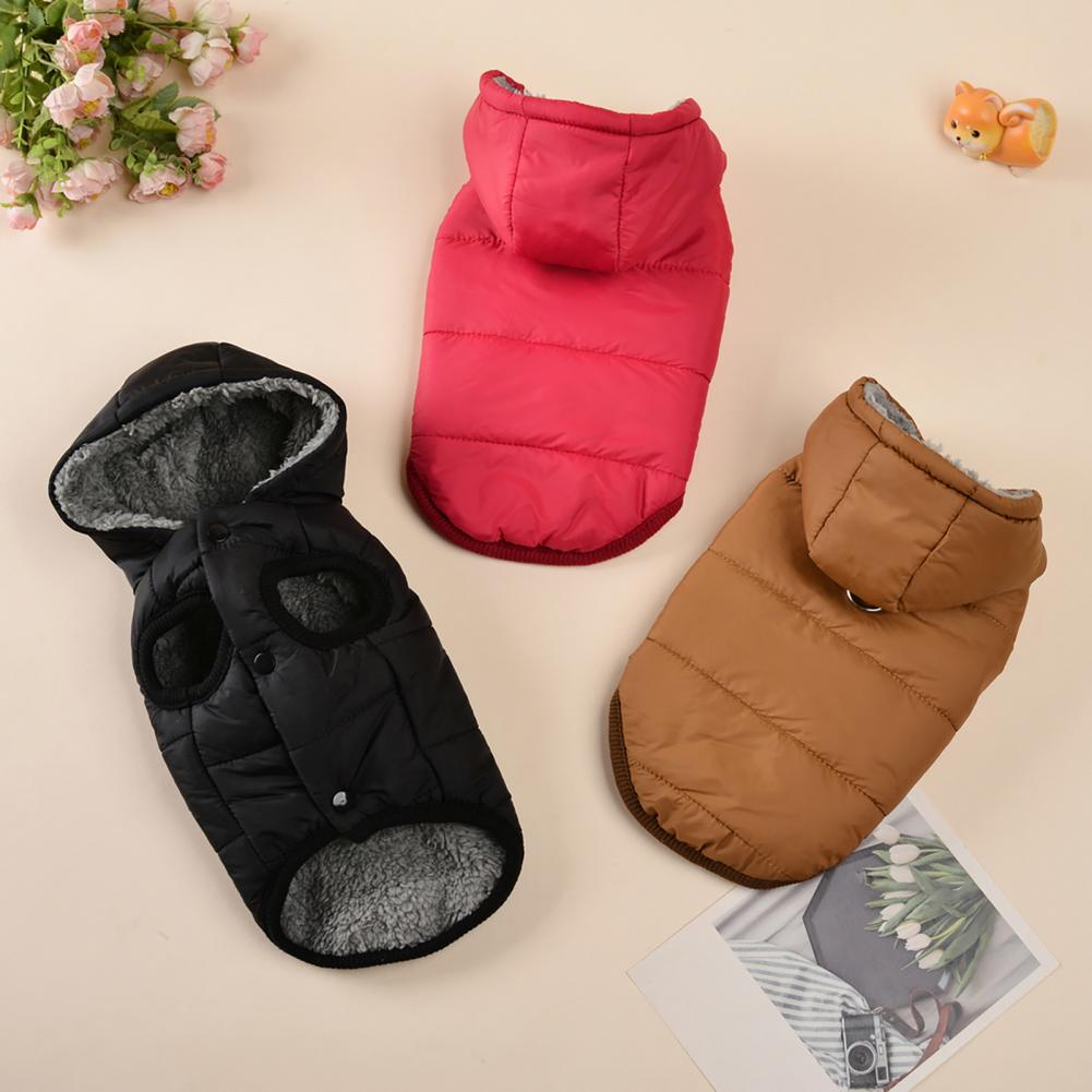 Button Closure Dog Hoodie Hooded Dog Jacket for Warmth Cozy Fleece-lined Dog Hoodie with Button Closure for Small To for Weather