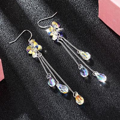 Dlouhé náušnice s třásněmi, Elegantní, Jednoduché a Super Třpytivé Náušnice