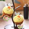 Holding Bee Cute Flower Basket Plush Toy Pendant Keychain For Bag Decoration