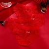 LangSha Women's Sexy Red Lace Briefs 4-Pack with Cotton Crotch