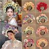 Women Double‑Sided 3D Floral Wreath Headband Elegant Hanfu Hair Accessories for Daily Wear Photo Shooting