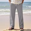 Linen Breathable Wide-legged Trousers Men's Models Summer and Autumn Thin Section Loose Sports Loose Straight Casual Trousers Male
