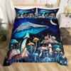 Cute Mushroom Bedding Set Twin Full Size Kids Comforter Cover Set for Teens Duvet Cover Room Decor Quilt Cover with Pillowcases