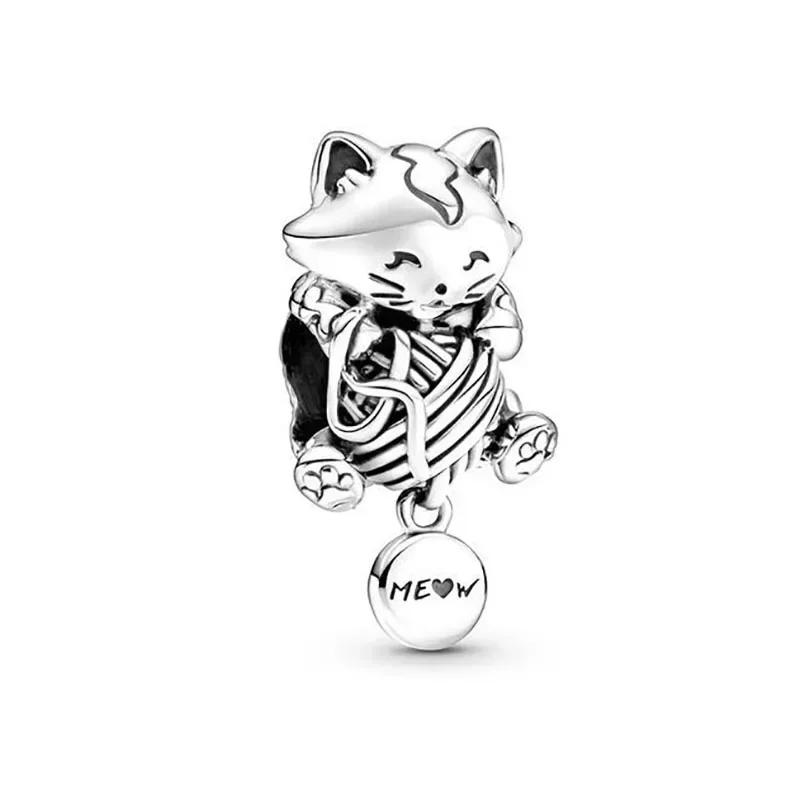 Fashion Cartoon Animal Cat Dog Bear Pig Duck Bead Charm Fits Charm Bracelets & Necklace Diy Jewelry for Women